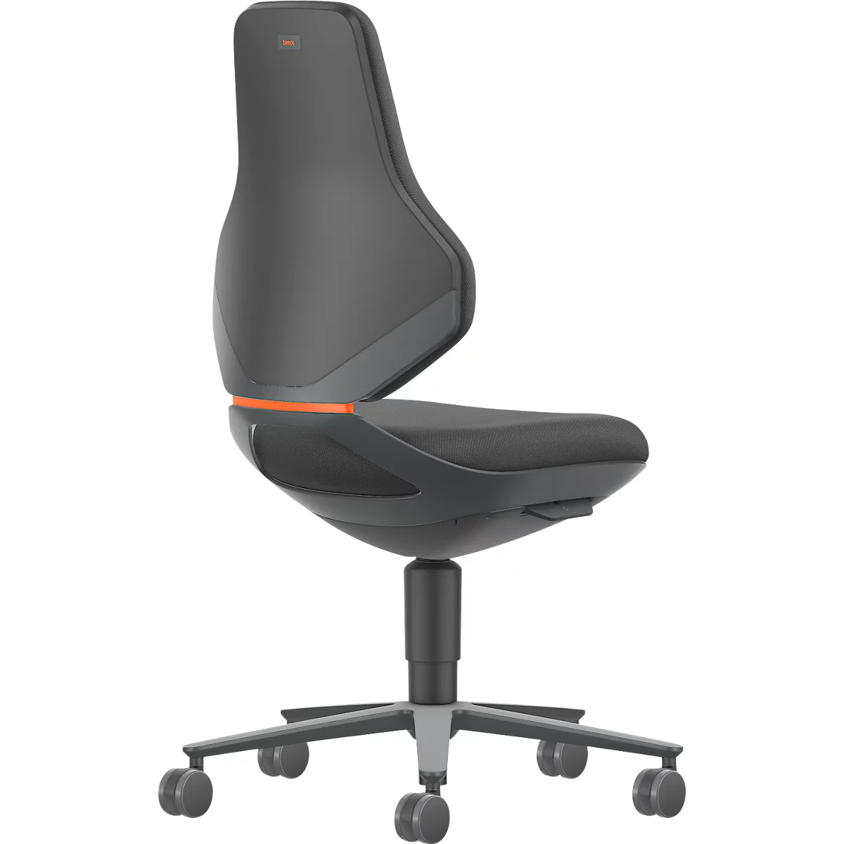 Werkstoel TEXON 2 in zwarte stof, ergonomisch en comfortabel, met Auto-Motion technologie en wielen