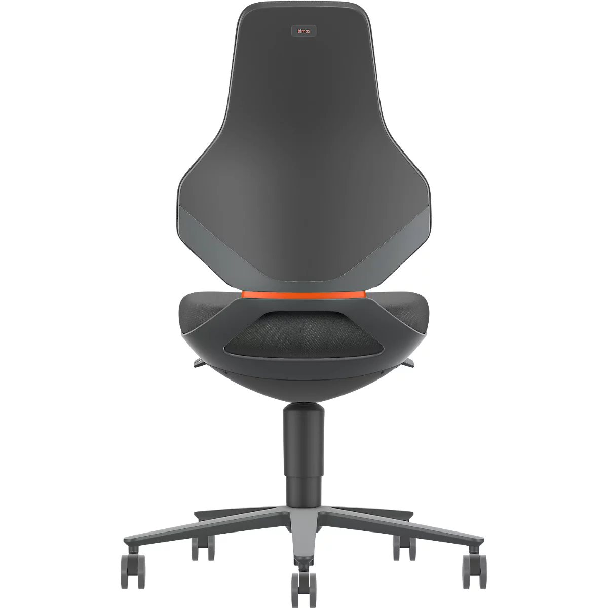 Werkstoel TEXON 2 in zwarte stof, ergonomisch en comfortabel, met Auto-Motion technologie en wielen