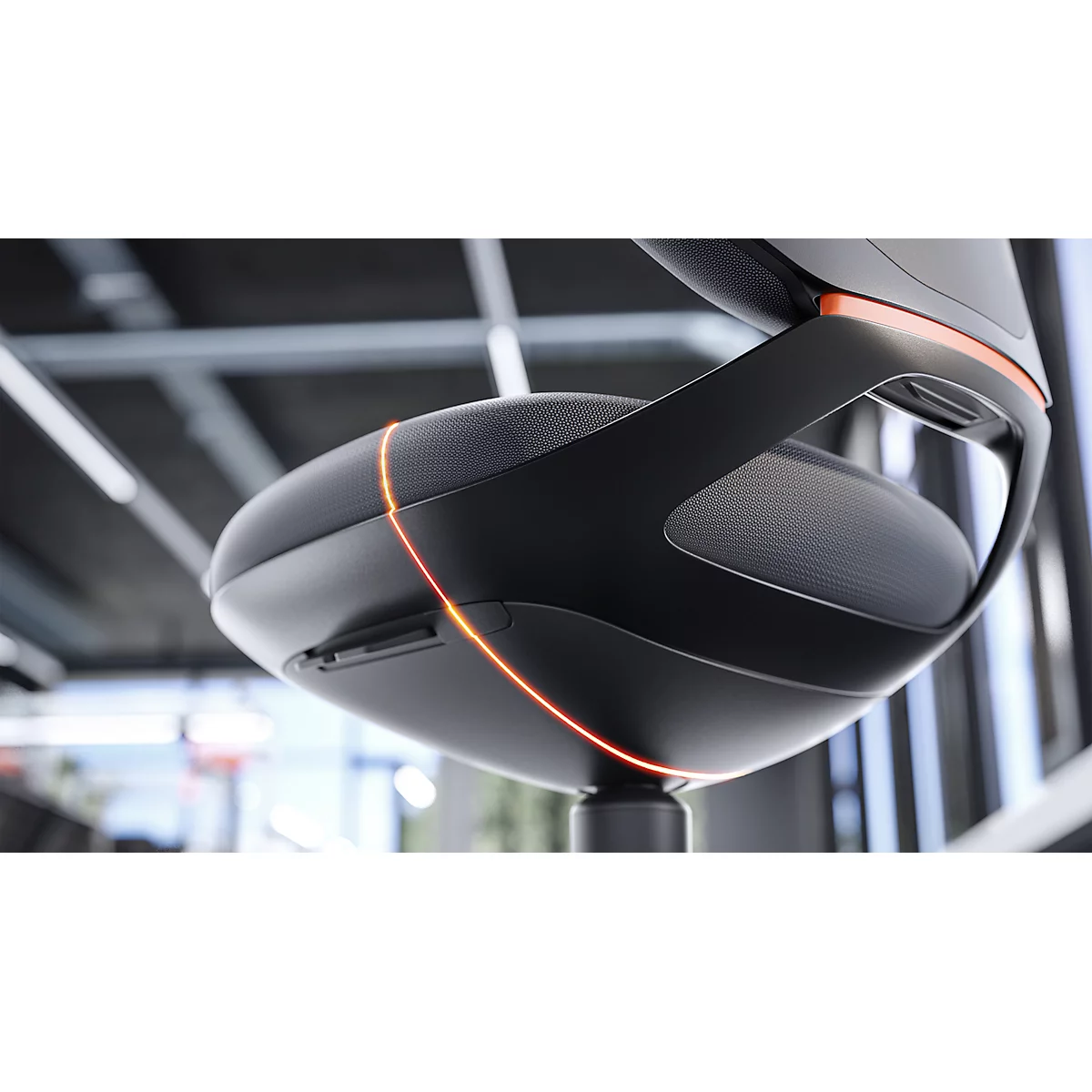 Werkstoel TEXON 2 in zwarte stof, ergonomisch en comfortabel, met Auto-Motion technologie en wielen