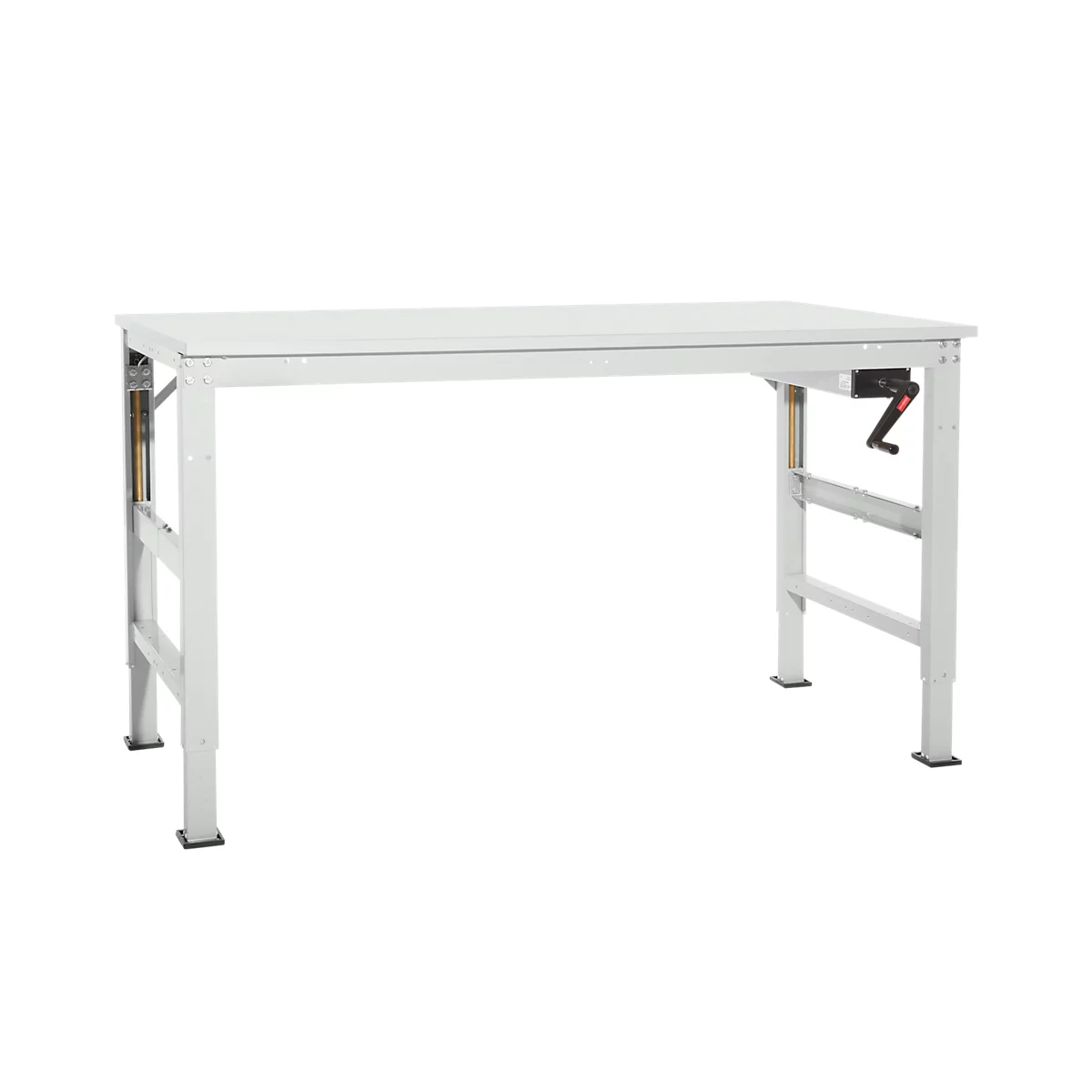 Werktafel Ergo K, met zwengel, 1750 x 800 mm, tafelblad kunststof, lichtgrijs