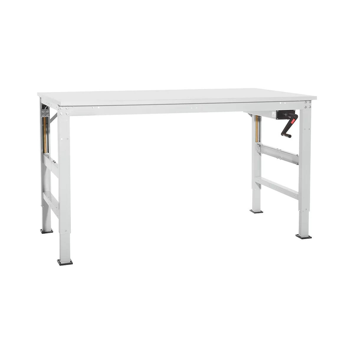 Werktafel Ergo K, met zwengel, 1750 x 800 mm, Tafelblad PVC afwerking, lichtgrijs