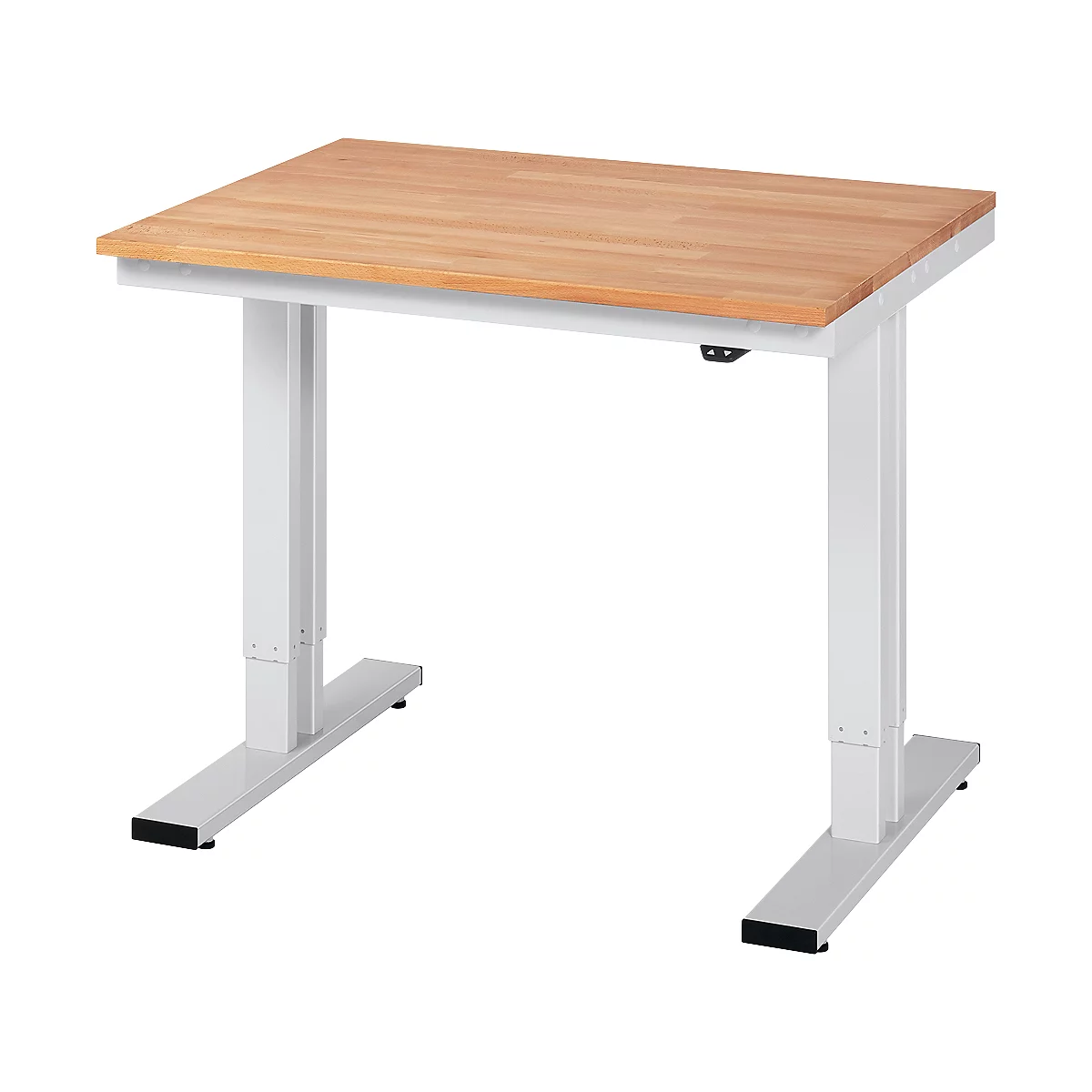 Werktisch Serie adlatus 300, Buche-Massiv-Platte, B 1000 x T 800 x H 720 - 1120 mm