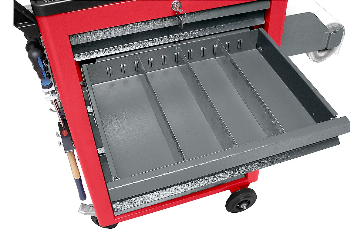 Werkzeugwagen BASIC inkl. 115-tlg. Werkzeug-Set, rot
