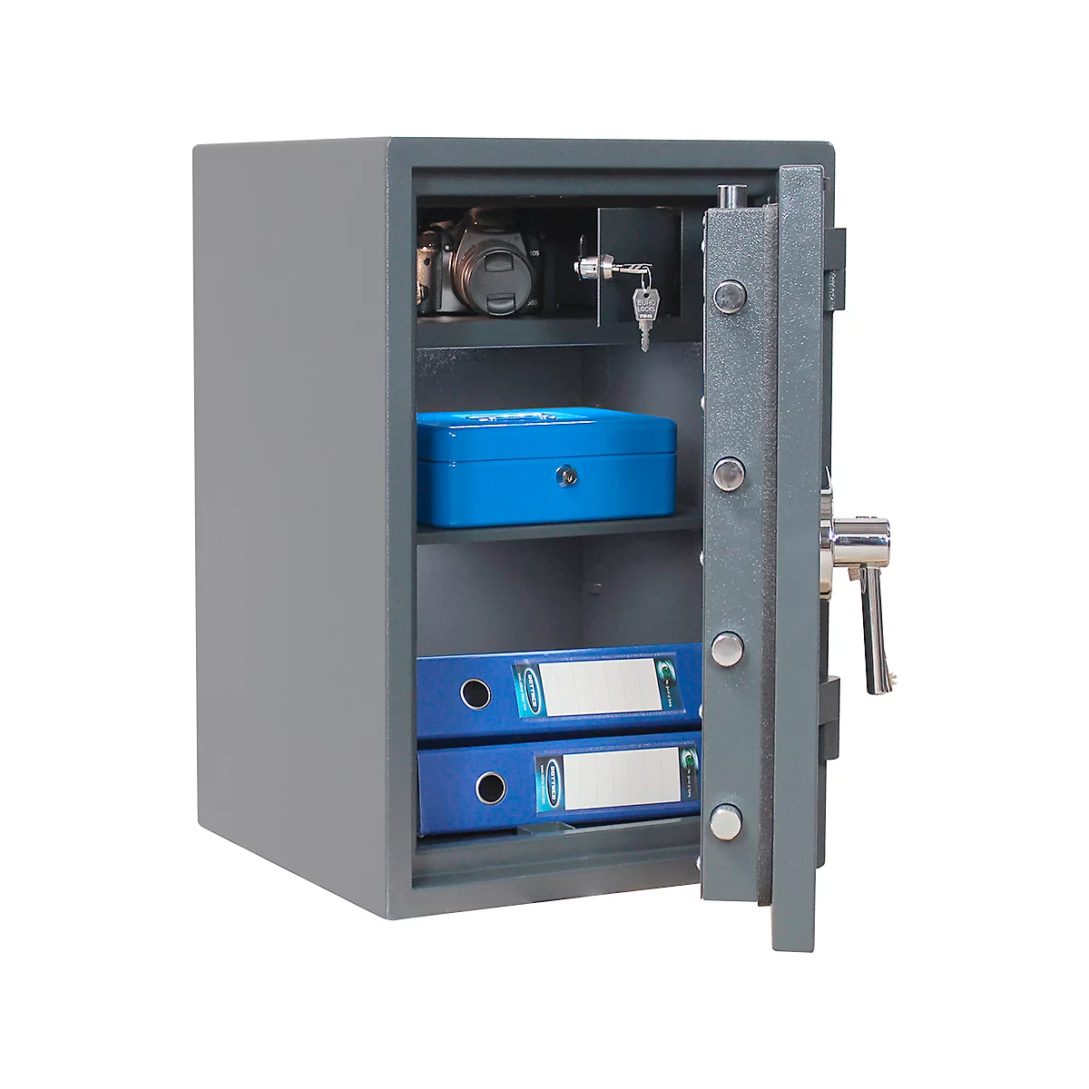 Wertschutzschrank Rottner EN1 Atlas Fire 65, Doppelbartschloss, B 440 x T 430 x H 655 mm, Stahl, anthrazit