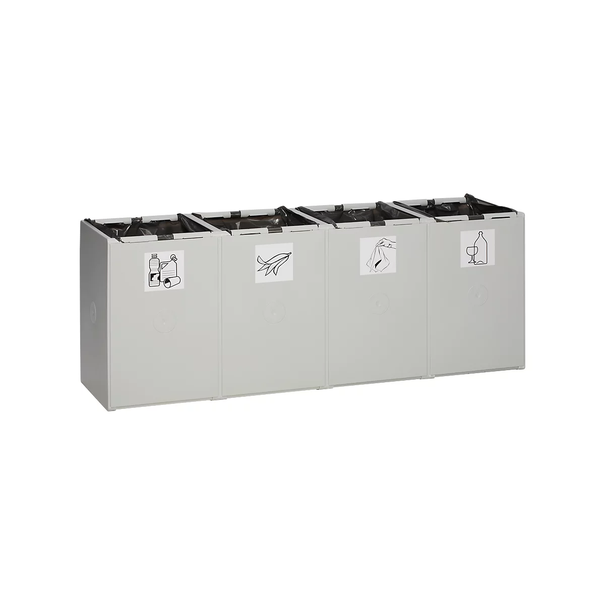 Wertstoff-Sammelsystem 2000, 60 Liter, Vierer-Element, Lieferung ohne Deckel!