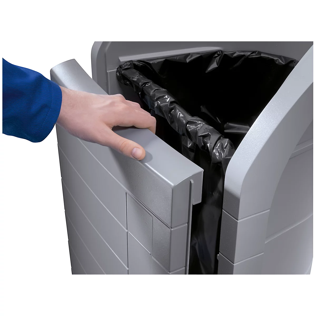 Wertstoffsammler Hailo ProfiLine WSB Design Plus XXXL, ABS, grau, 120 l, m. 3 farbigen Einsätzen