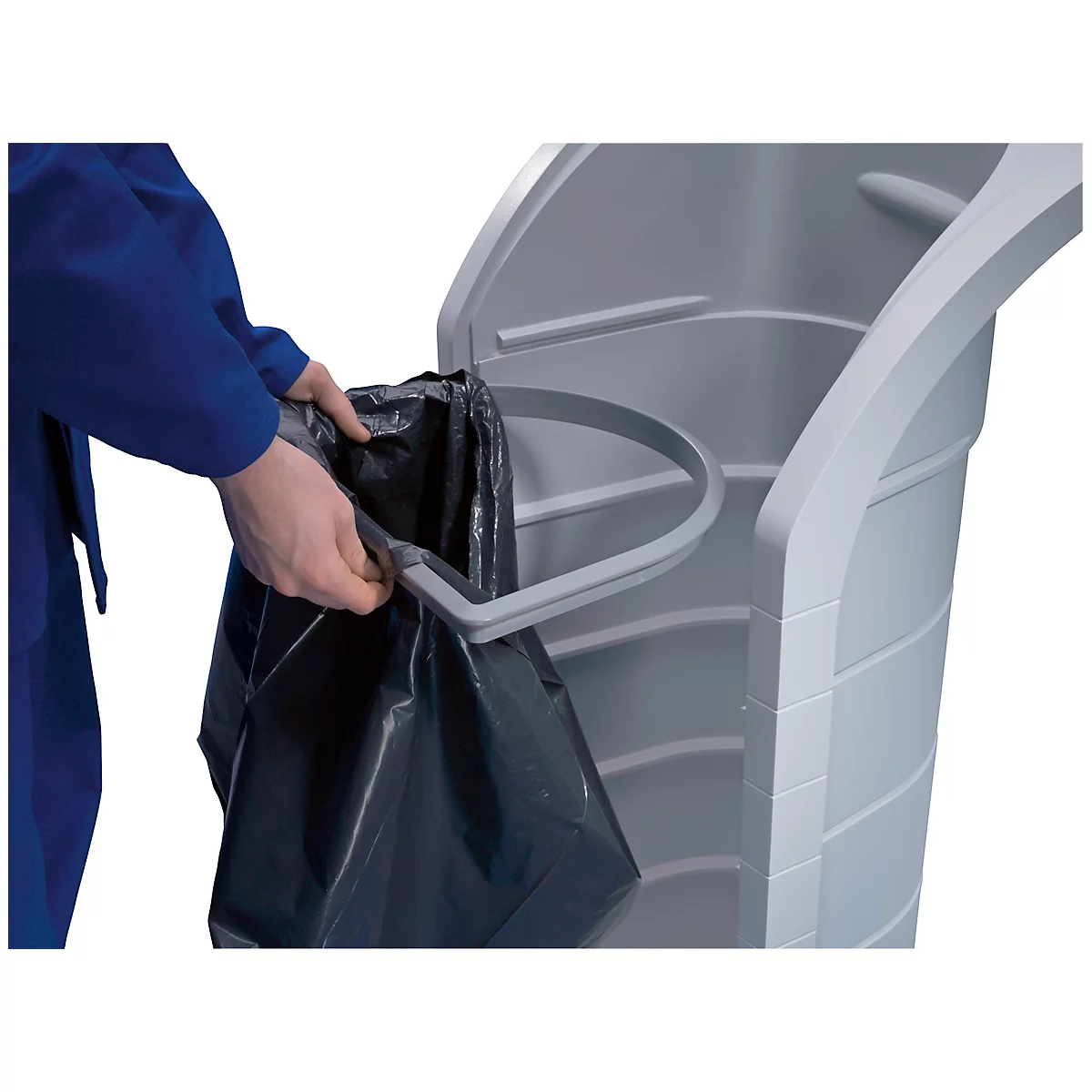 Wertstoffsammler Hailo ProfiLine WSB Design Plus XXXL, ABS, grau, 120 l, m. 3 farbigen Einsätzen