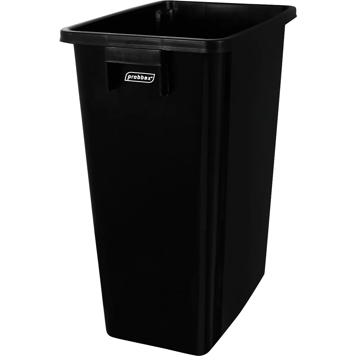 Wertstoffsammler Probbax MixMatch, Volumen 60 l, mit Griff, ohne Deckel, L 320 x B 460 x H 580 mm, Recycling-Polypropylen, schwarz