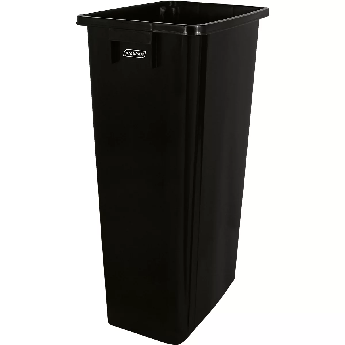 Wertstoffsammler Probbax MixMatch, Volumen 80 l, mit Griff, ohne Deckel, L 320 x B 460 x H 762 mm, Recycling-Polypropylen, schwarz