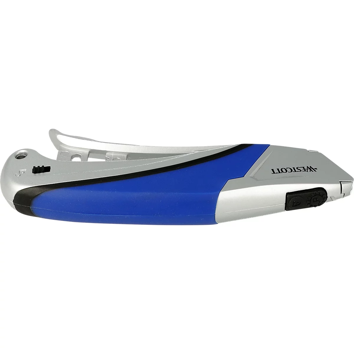 Westcott Cutter E-84042, 18 mm, Zangengriff, Softgrip, schwarz/blau/silber