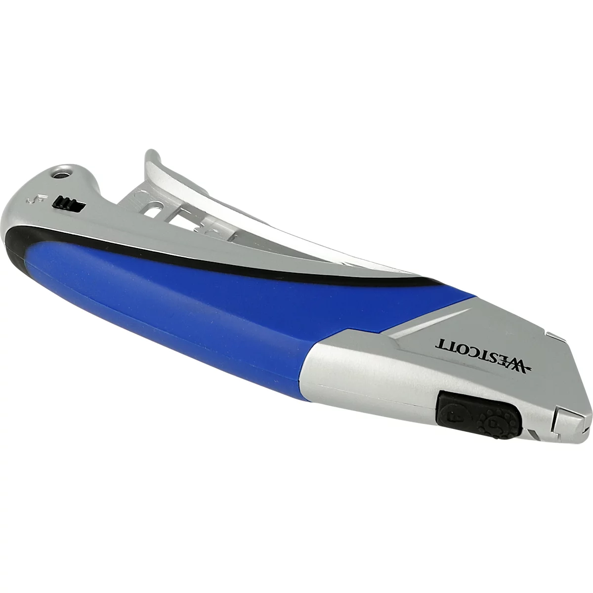 Westcott Cutter E-84042, 18 mm, Zangengriff, Softgrip, schwarz/blau/silber
