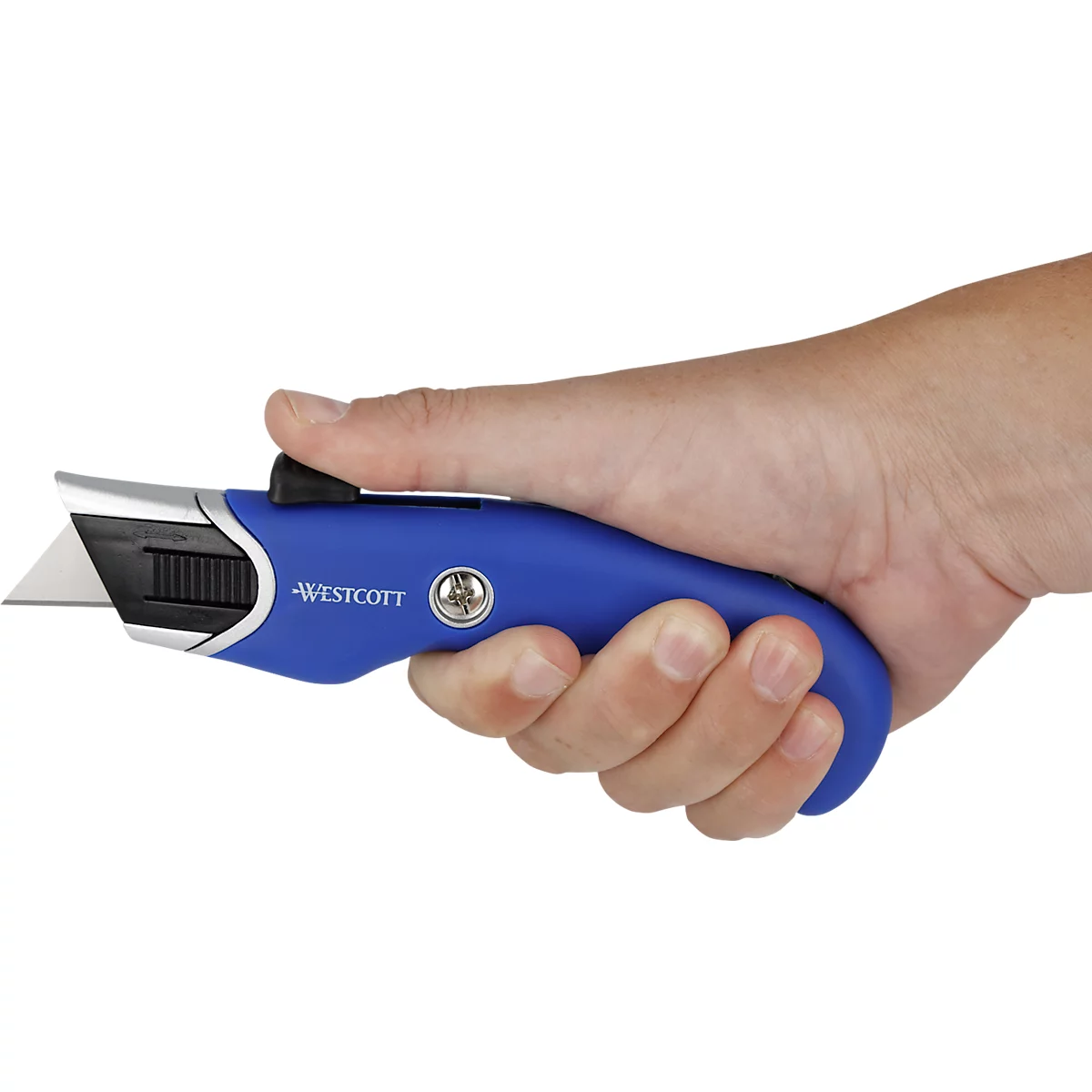 Westcott cuttermes, trapeziummes 19 mm, met 5 reservemesjes, ergonomisch