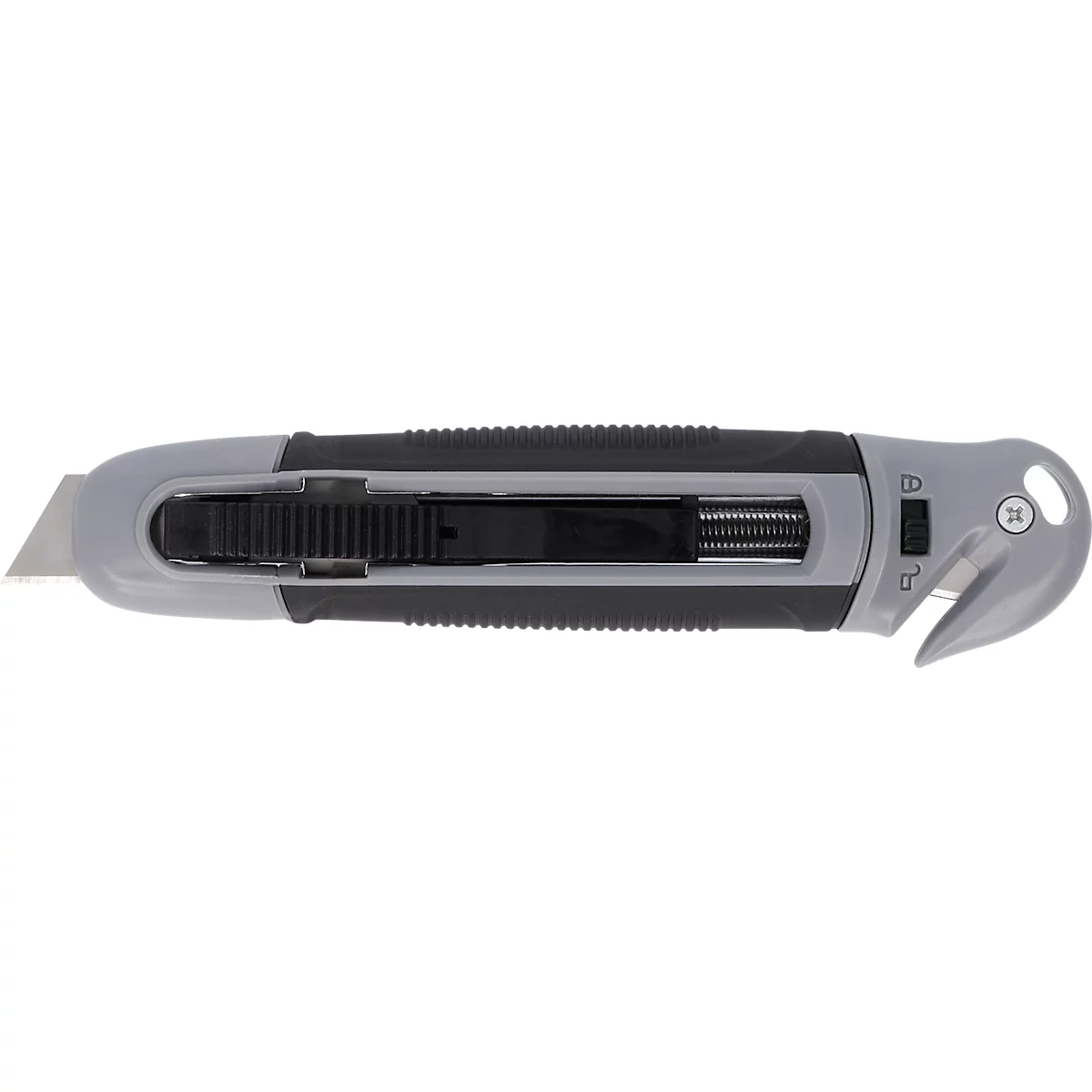 Westcott Sicherheitscutter mit Foliencutter, 18 mm, schwarz/grau, TÜV/GS geprüft