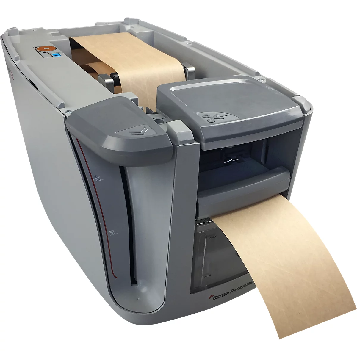 Wet Tape Dispenser Curby Mini-Taper, half-automatisch, voor rasterband met L 100 rm x B 70 mm &amp; kleefzijde binnenzijde, waterreservoir, grijs