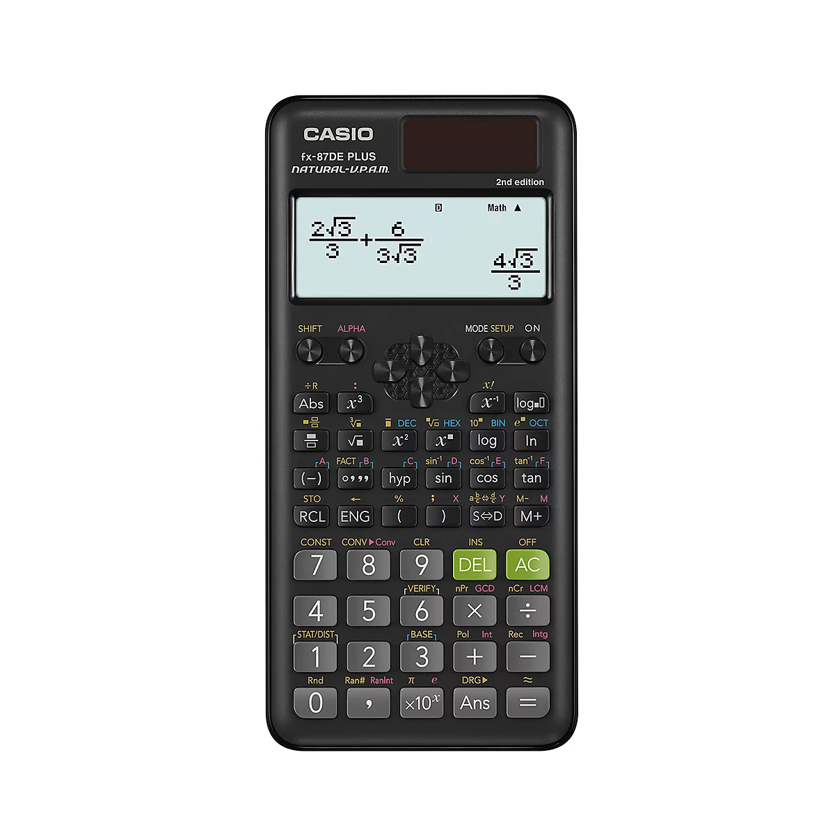 Wetenschappelijke rekenmachine CASIO FX-87DE Plus 2de editie, 502 functies, 9 variabel geheugen
