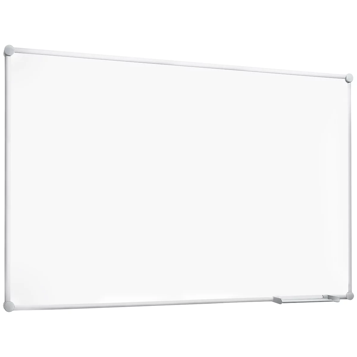 White whiteboard with silver frame. A sponge is on the bottom right.