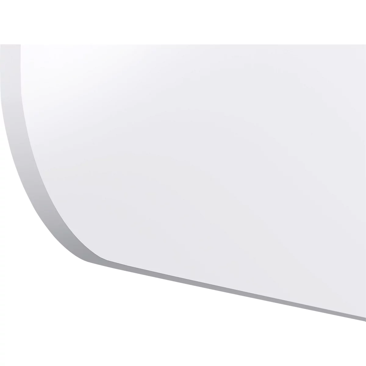 Afgeronde witte hoek met een licht schaduweffect. De achtergrond is wit.