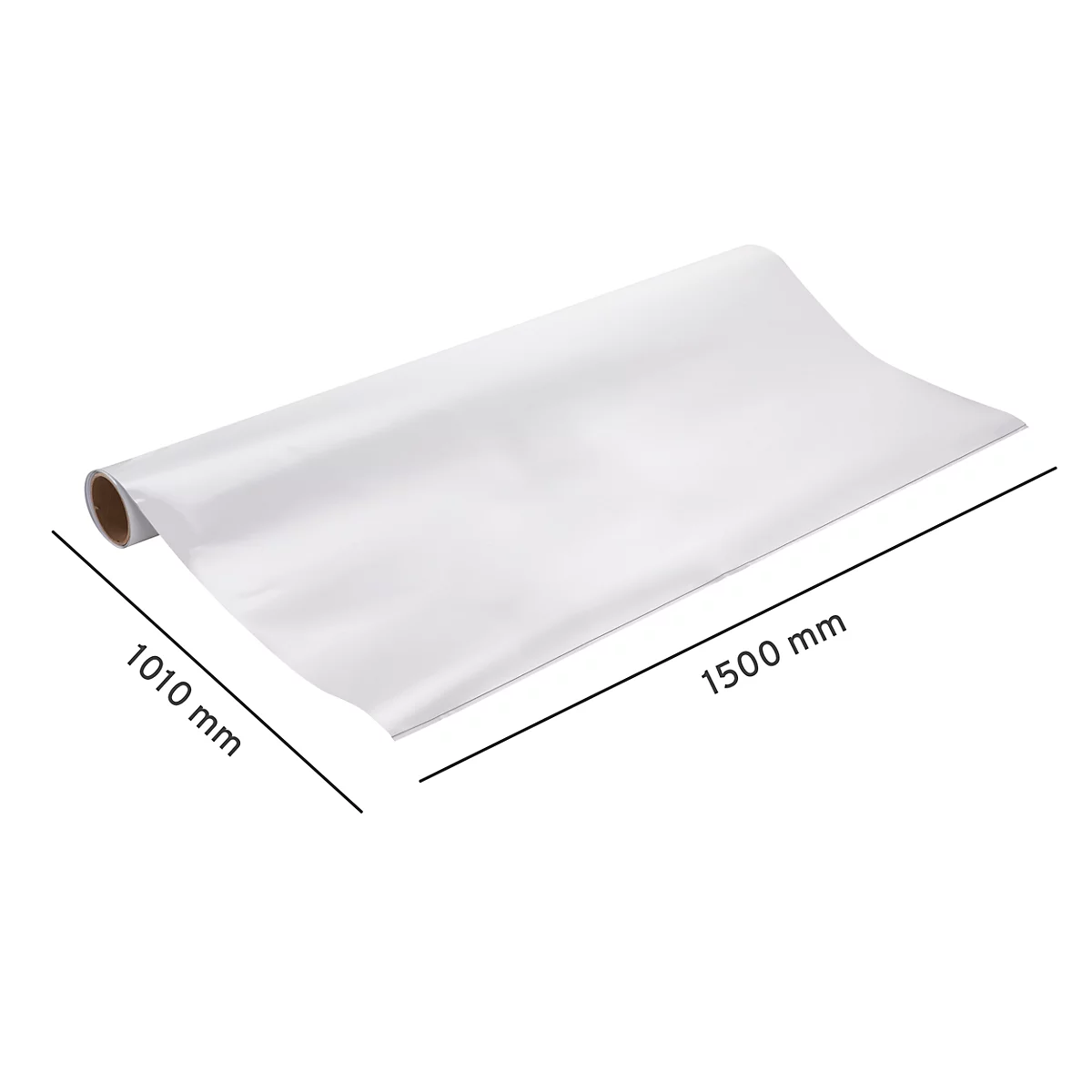 A roll of white paper, partially unrolled. Dimensions: 1010 mm x 1500 mm.