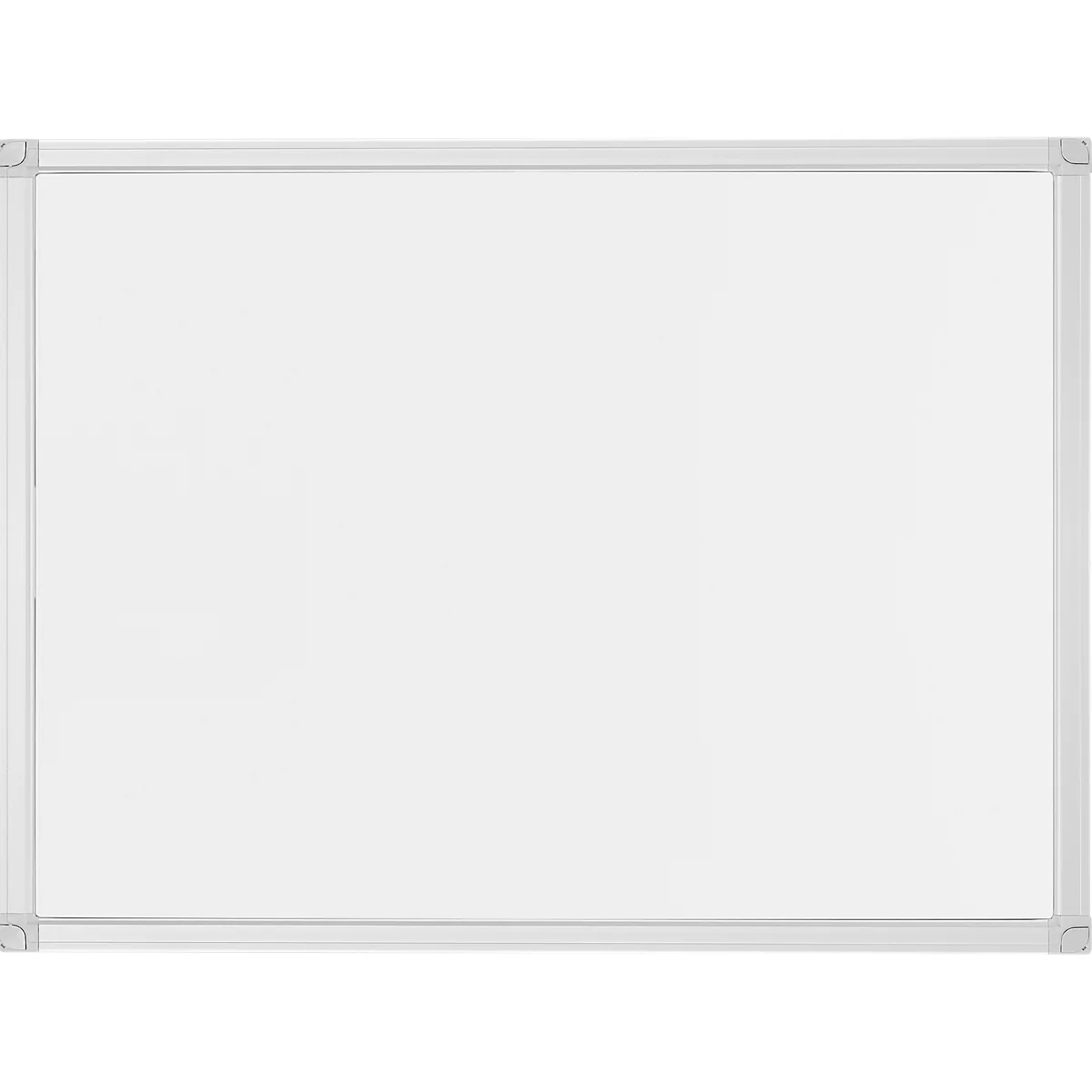 Rechthoekig wit bord met een zilveren frame.