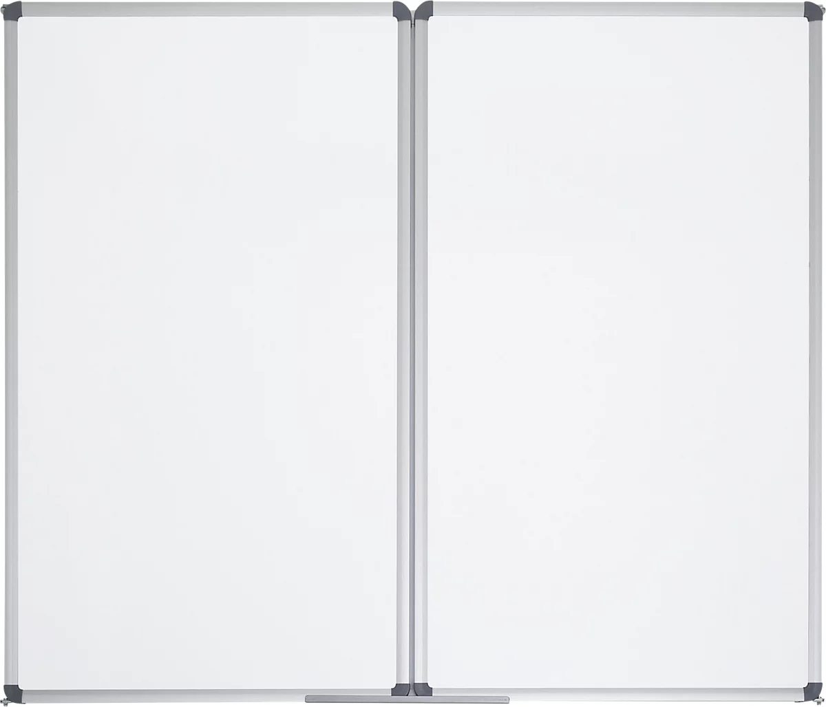 Whiteboard-Klapptafel MAULstandard, grau kunststoffbeschichtet, magnethaftend, 2 Flügel, B 1200 x H 1000 mm