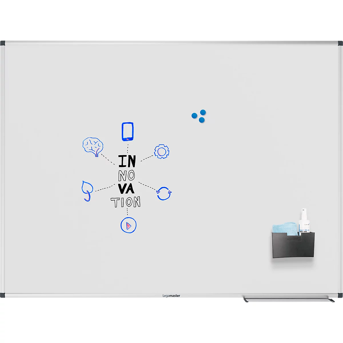 Whiteboard Legamaster UNITE, magnetisch, Markerablage, B 1200 x T 12,6 x H 900 mm, lackierter Stahl, weiß