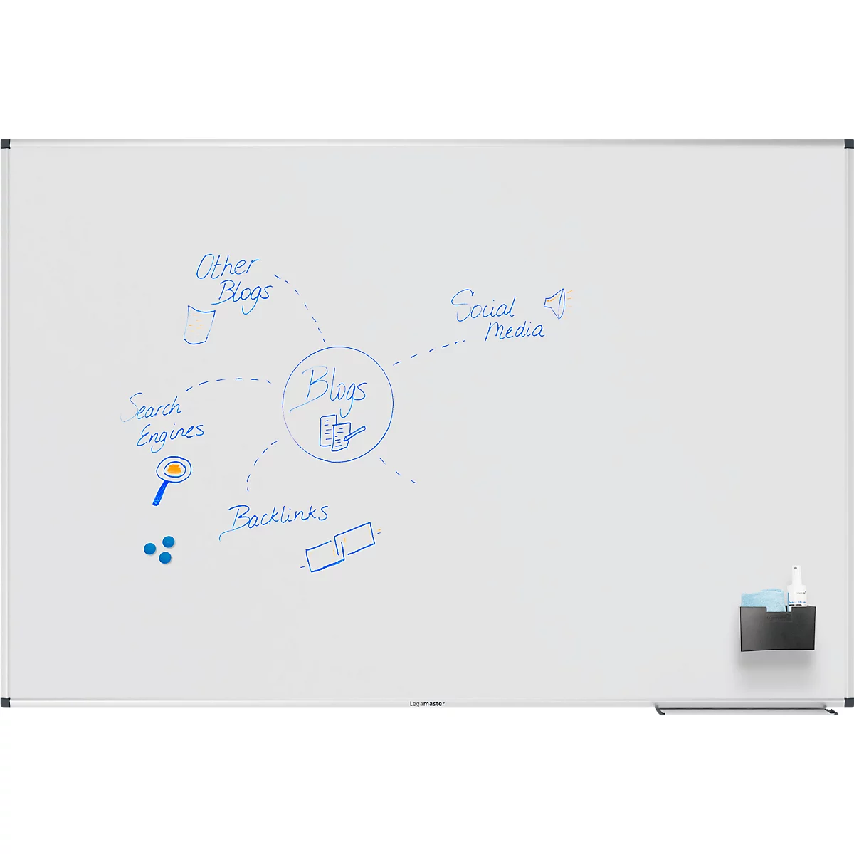 Whiteboard Legamaster UNITE PLUS, magnetisch, Markerablage, B 1500 x T 12,6 x H 1000 mm, emaillierter Keramikstahl, weiß