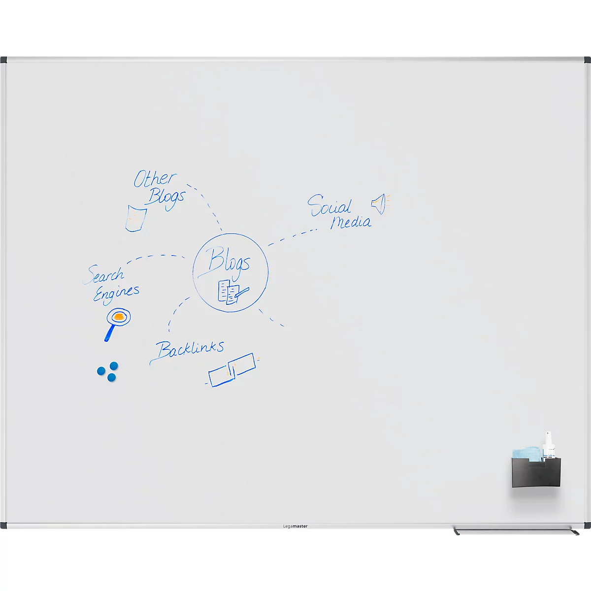 Whiteboard Legamaster UNITE PLUS, magnetisch, Markerablage, B 1500 x T 12,6 x H 1200 mm, emaillierter Keramikstahl, weiß
