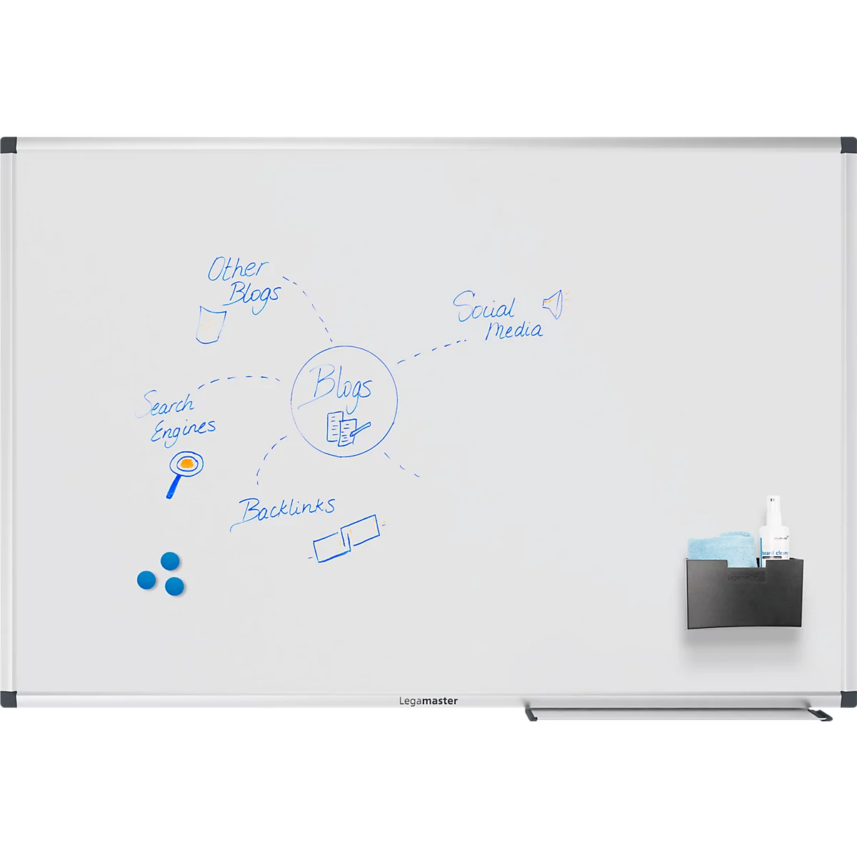 Whiteboard Legamaster UNITE PLUS, magnetisch, Markerablage, B 900 x T 12,6 x H 600 mm, emaillierter Keramikstahl, weiß