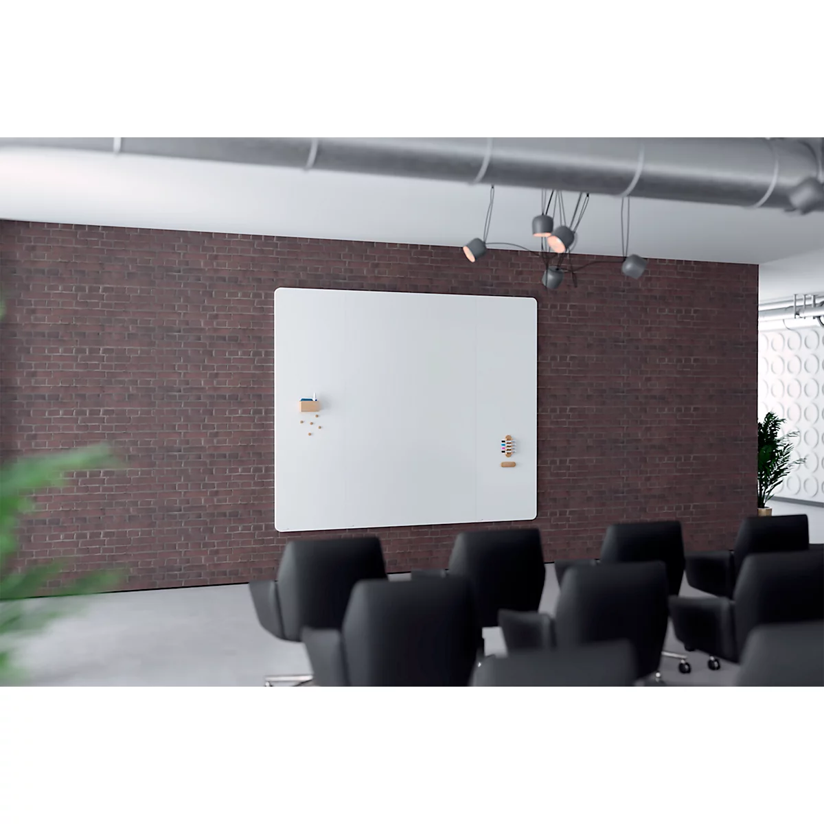 Whiteboard Legamaster Wall-Up RRC, magnetisch, Ecke rechts abgerundet, B 595 x T 23 x H 2000 mm, emaillierter Stahl, weiß