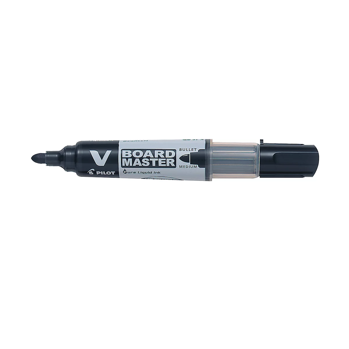 Black Board Master pen, brand name V Pilot Board Master Quick Liquid Ink. Lettering: Bullet, Medium.