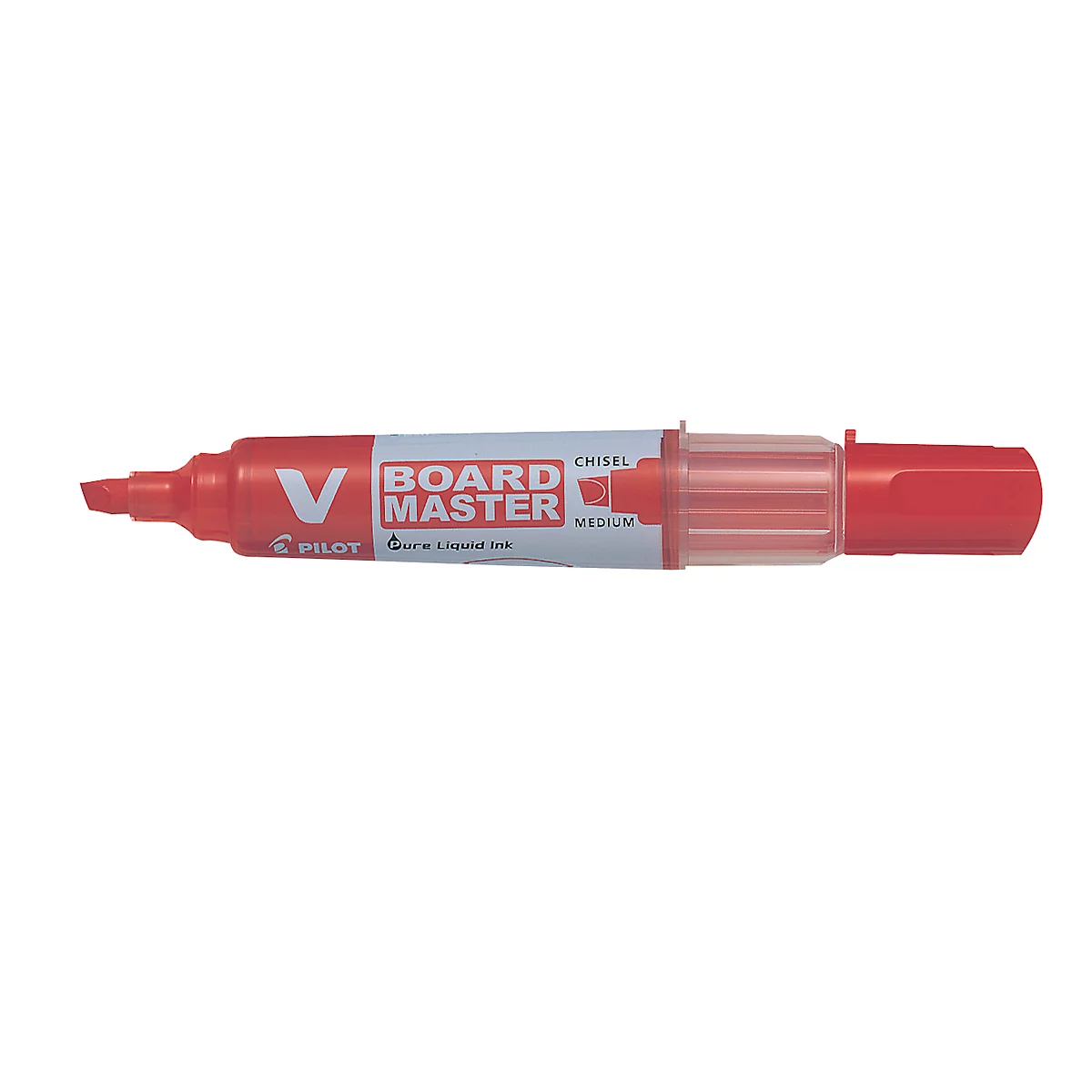 A red Board Master pen from Pilot with a chisel tip and lettering.