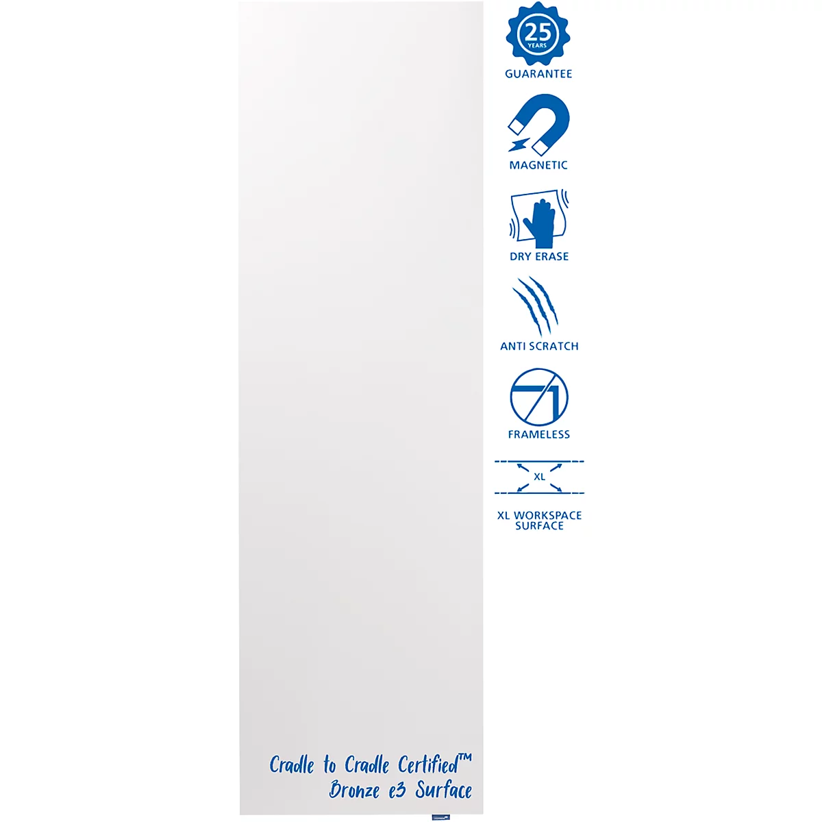 Whiteboard-Module Legamaster “Wall-Up”, rahmenlos, magnethaftend, B 595 x H 2000 mm, weiß