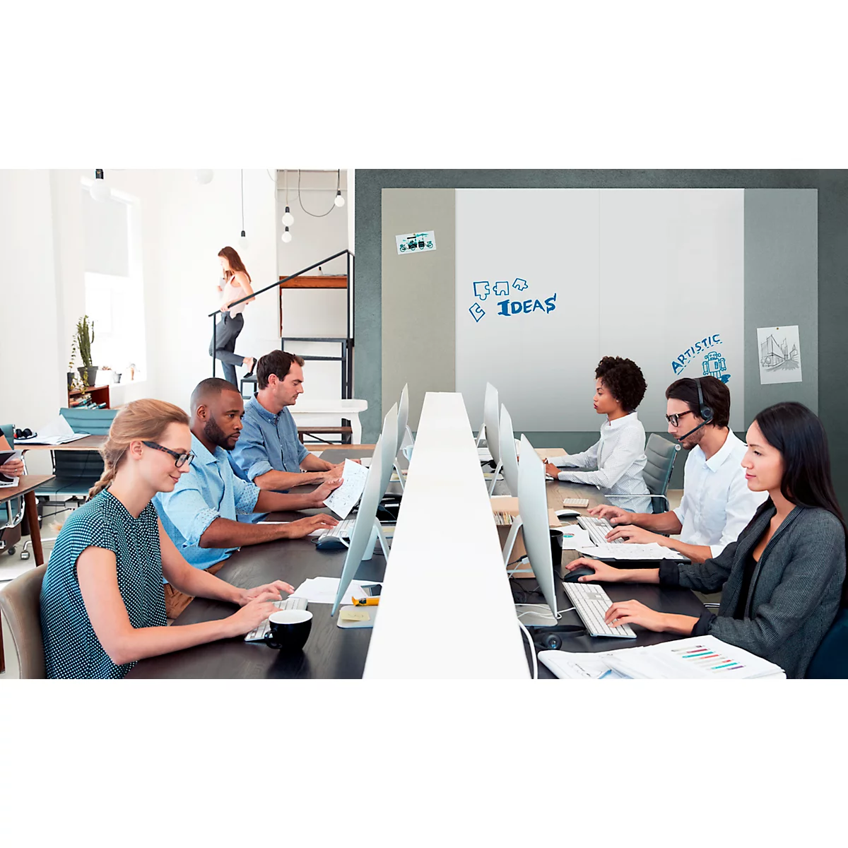 Whiteboard-Module Legamaster “Wall-Up”, rahmenlos, magnethaftend, B 595 x H 2000 mm, weiß