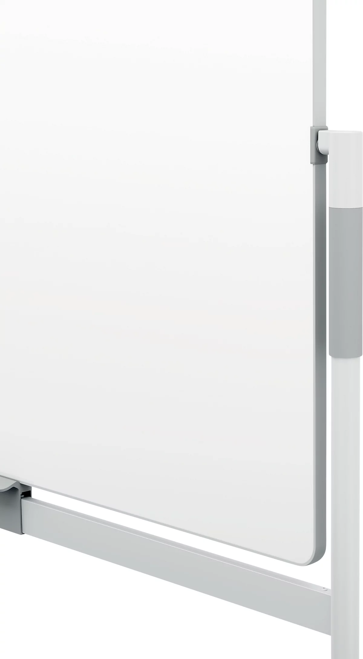 Whiteboard Nobo Move & Meet, Stiftablage, horizontaler Drehpunkt, feststellbare Rollen, B 1500 x H 1200 mm, weiß