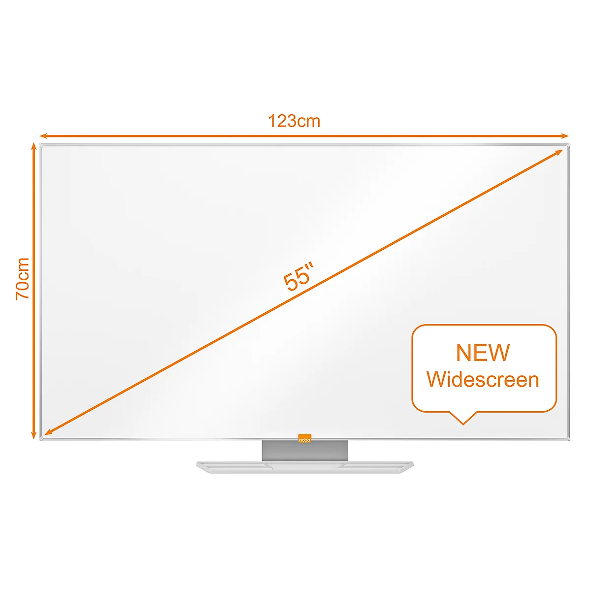 Whiteboard nobo Widescreen, emailliert, 700 x 1230 mm