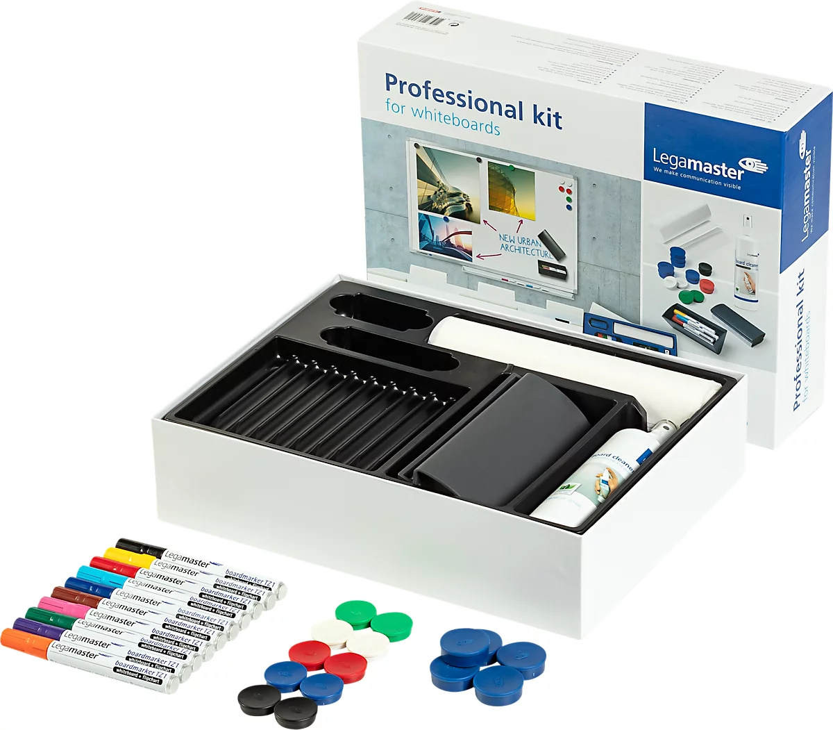 Whiteboard-PROFESSIONAL-set Legamaster 7-125500, complete set, markers, reiniger, magneet, 27-delig
