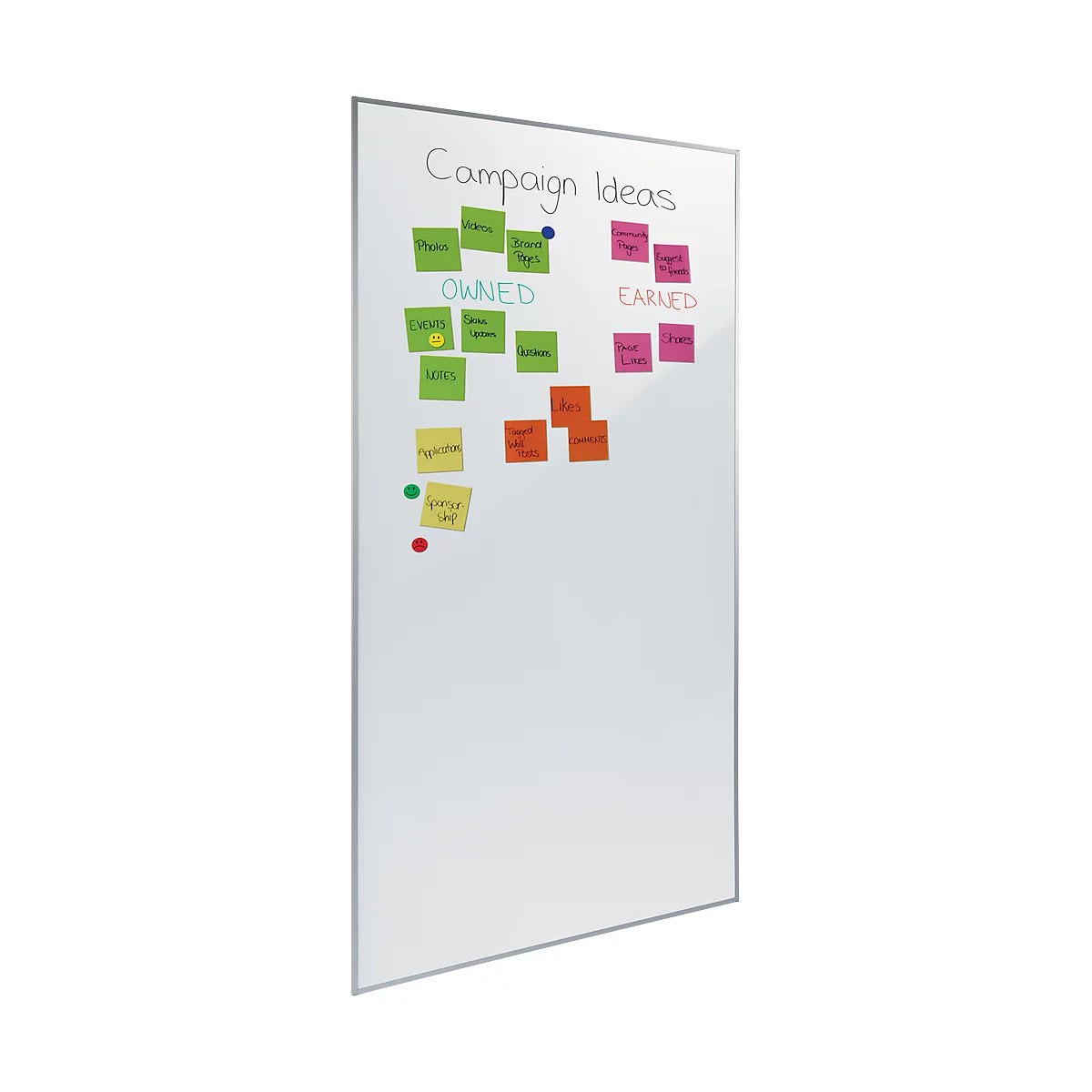 Whiteboard Set sigel MUB03, 4-teilig, 2 x Whiteboard B 900 x H 1800 mm, 1 x mobiler Ständer & umfangr. Toolkit