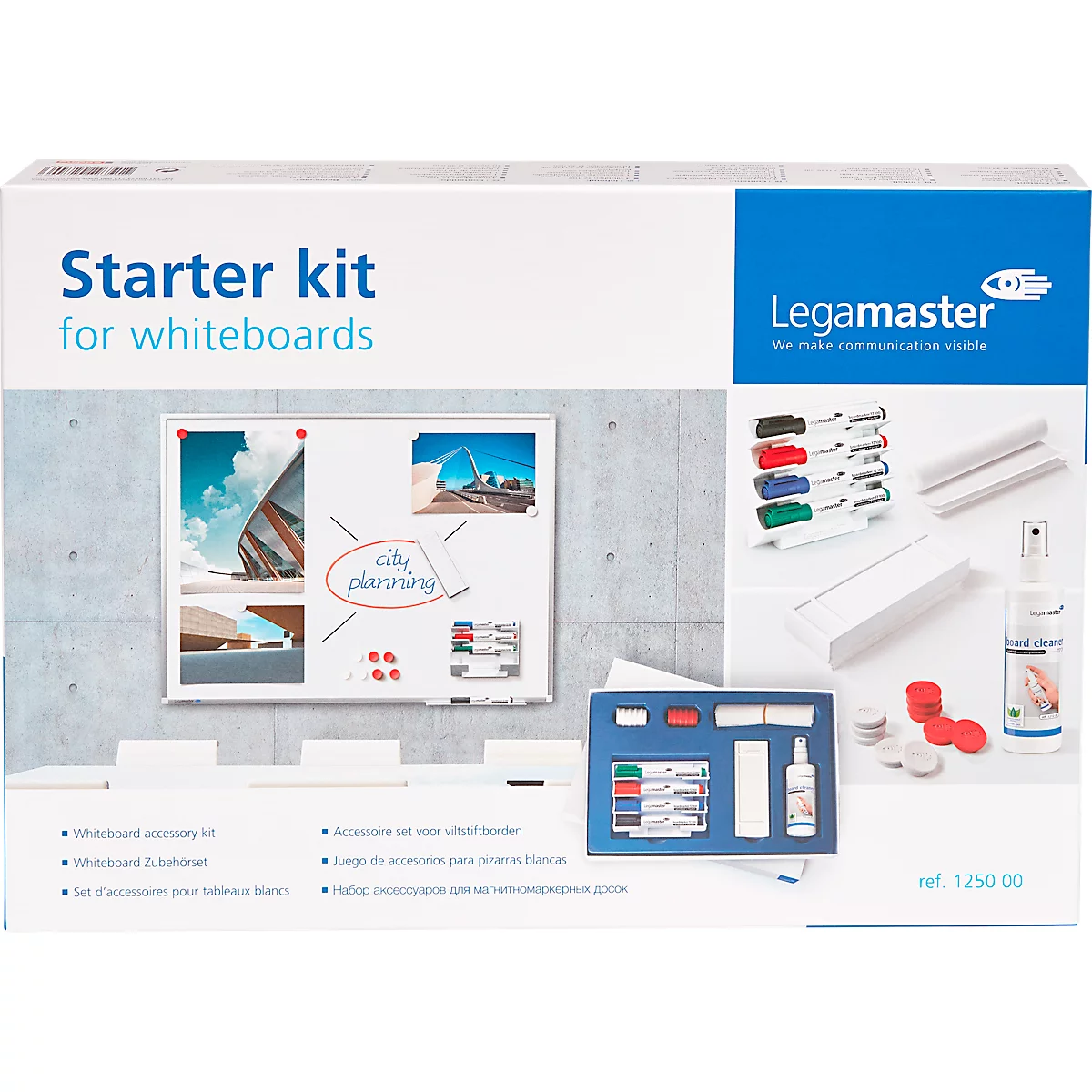 Whiteboard startset Legamaster 7-125000, markers, wisser, houder, magneet, reiniger, 17-delig