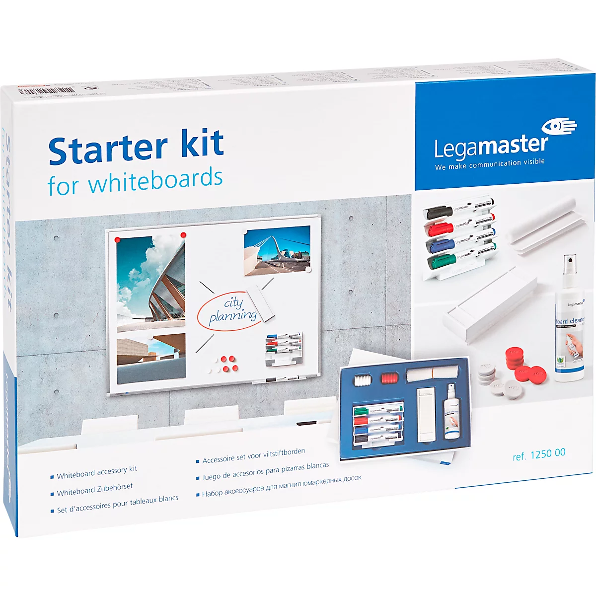 Whiteboard startset Legamaster 7-125000, markers, wisser, houder, magneet, reiniger, 17-delig