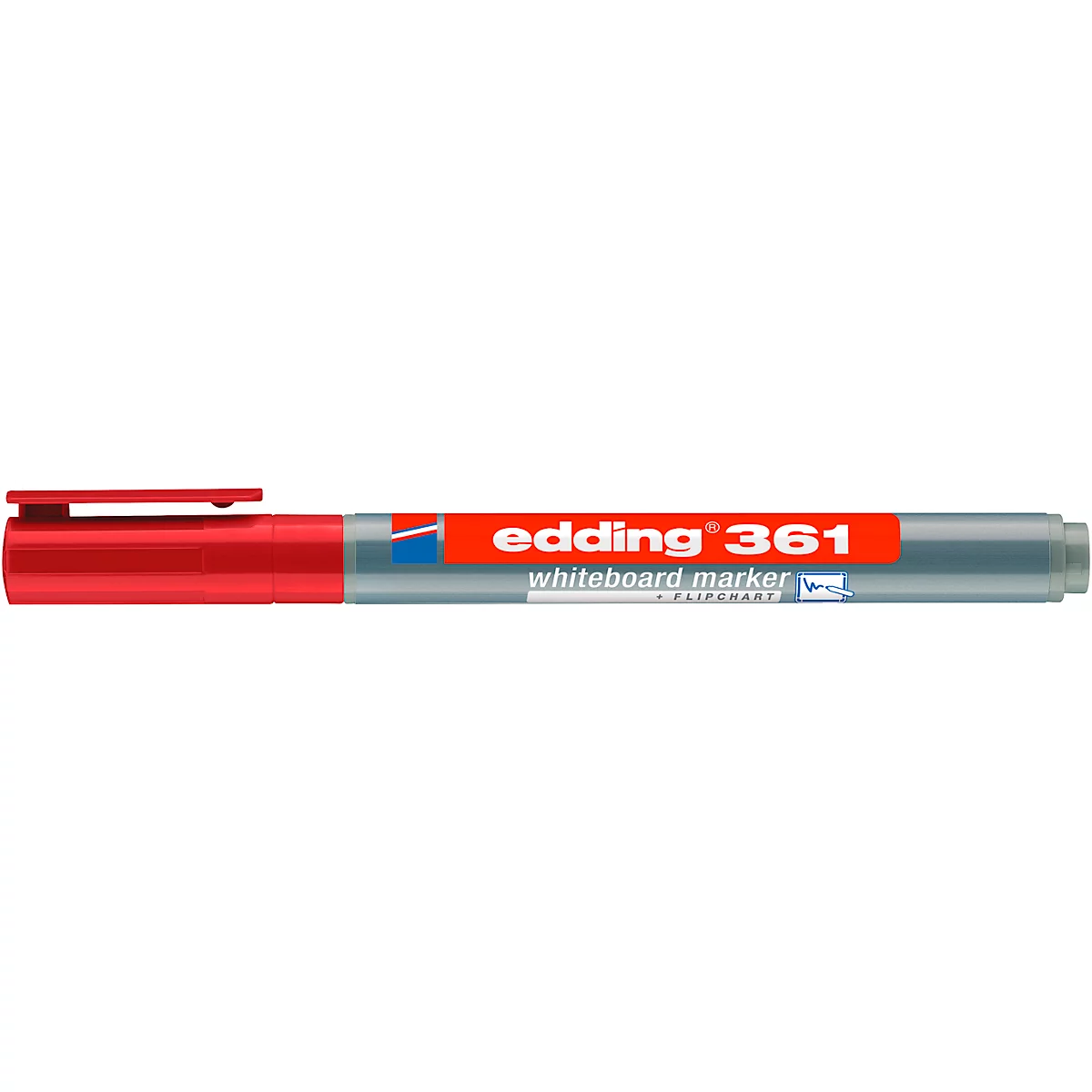 Eine Person füllt einen Stift mit schwarzer Tinte aus einer Flasche. Der Stift ist beschriftet mit "edding 360".