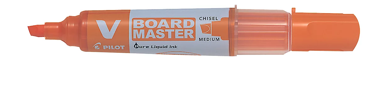 Whiteboardmarker PILOT V-Board Master, nachfüllbar, Tintenstandanzeige, Keilspitze, orange, 1 Stück