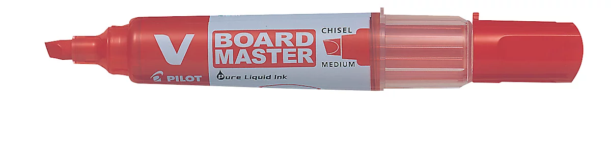 Whiteboardmarker PILOT V-Board Master, nachfüllbar, Tintenstandanzeige, Keilspitze, rot, 1 Stück