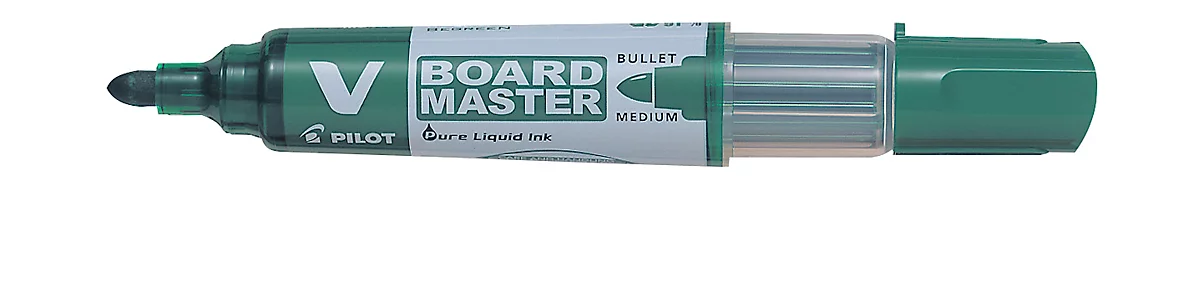 Whiteboardmarker PILOT V-Board Master, nachfüllbar, Tintenstandanzeige, Rundspitze, grün, 1 Stück