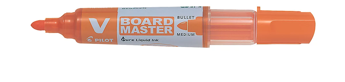 Whiteboardmarker PILOT V-Board Master, nachfüllbar, Tintenstandanzeige, Rundspitze, orange, 1 Stück