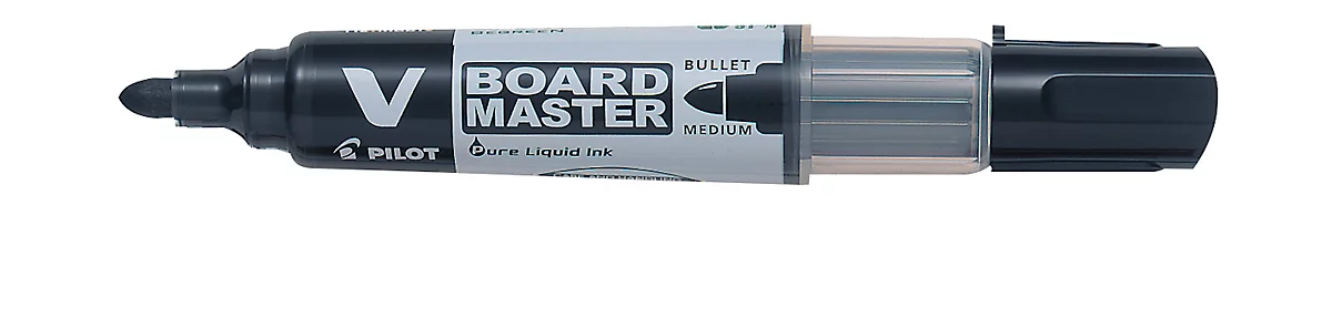 Whiteboardmarker PILOT V-Board Master, nachfüllbar, Tintenstandanzeige, Rundspitze, schwarz, 1 Stück