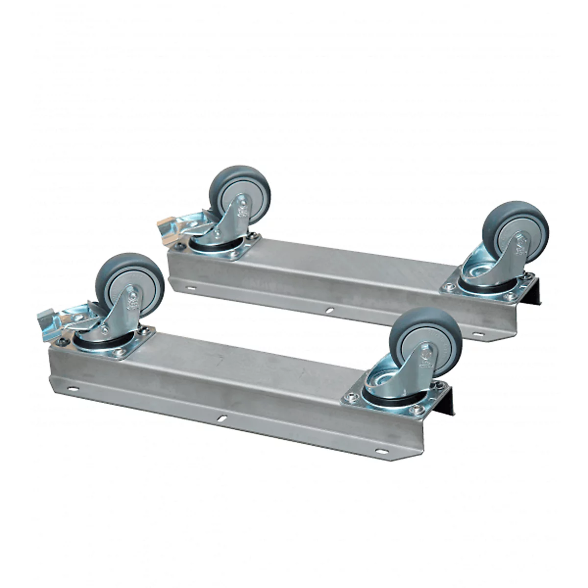 Wielset BIO-CIRCLE®, voor wastafel SL Compact, 2 VA rails met stop/stuurwielen, zilver
