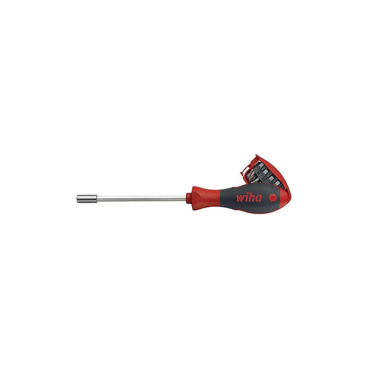 WIHA magazijnbithouder 3809 01-01, 9-delig, sleuf/PH/PZD/sterprofiel, met bitmagazijn, SoftFinish® handgreep, lengte 243 mm