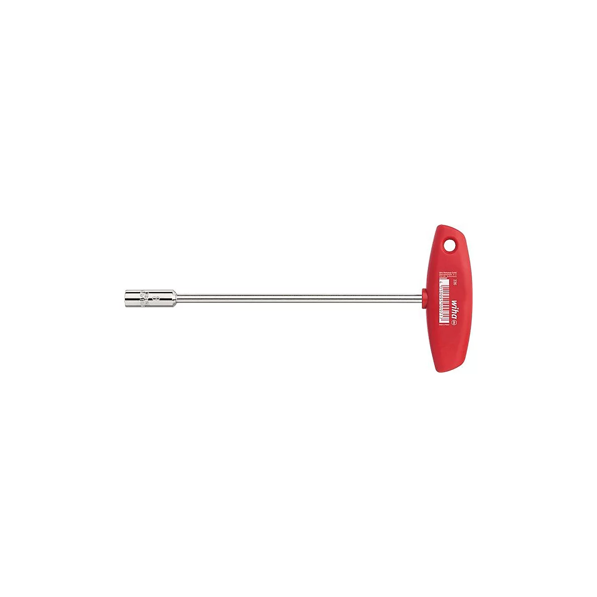 WIHA Sechskantsteckschlüssel 336, SW 6 mm, Klingen-L 125 mm, CV-Stahl, glanzvernickelt, Quergriff mit Innenbohrung
