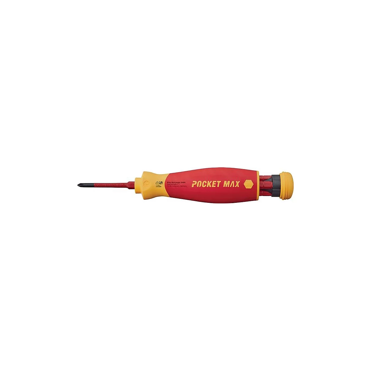 WIHA VDE magazijnbithouder 45296, 4-delig, sleuf/PH/PZD, IEC 60900 gecertificeerd, draaibare kap