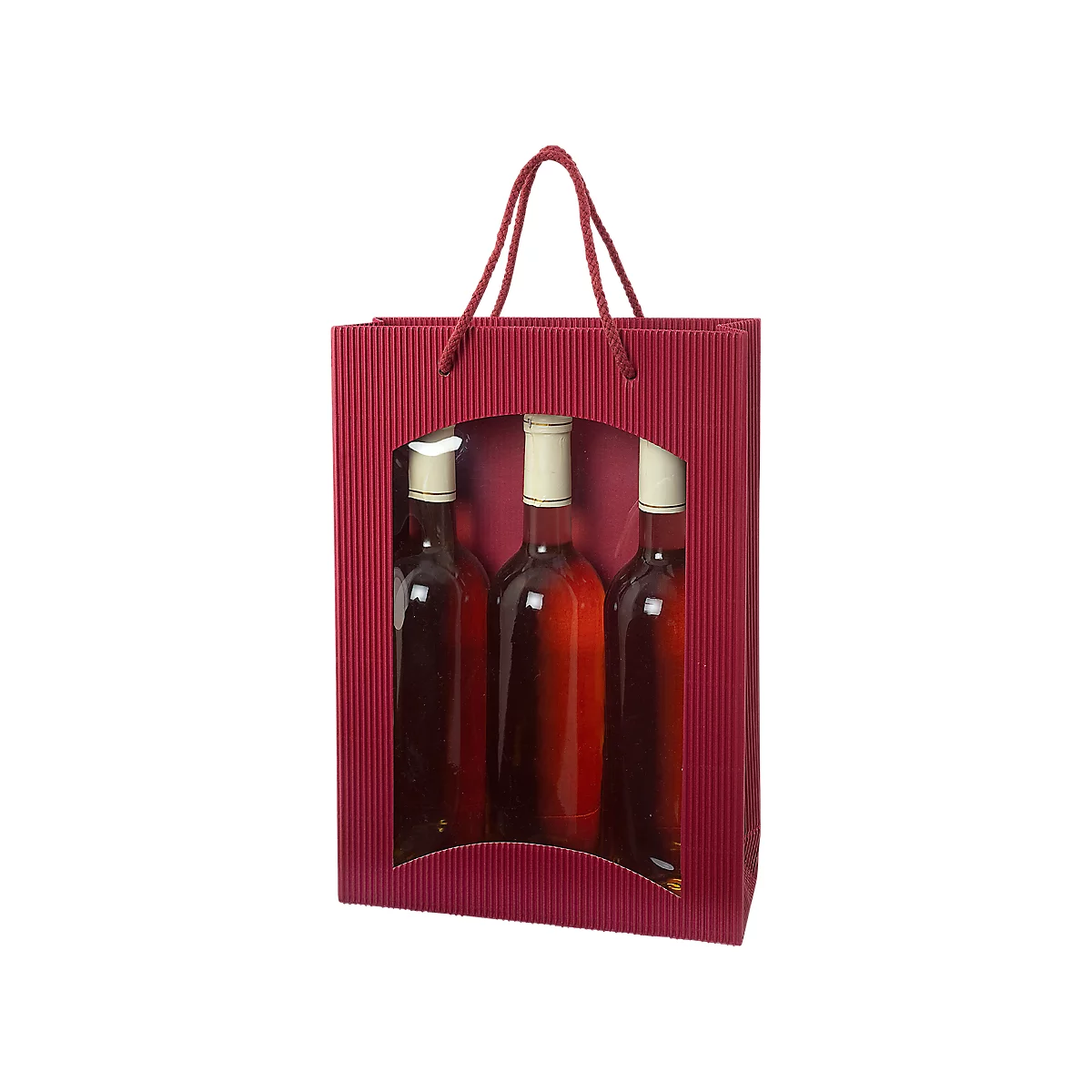 Wijntas "Open Golven”, 3 stuks, bordeaux, 10 stuks